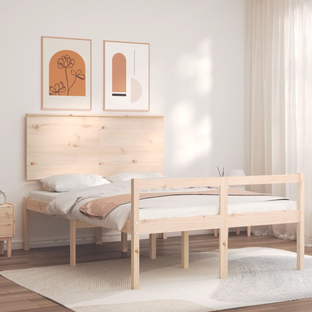 Senior Bed without Mattress 140x190 cm Solid Wood
