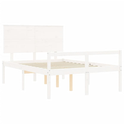 Senior Bed without Mattress White 140x190 cm Solid Wood