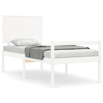 Senior Bed without Mattress White 90x200 cm Solid Wood