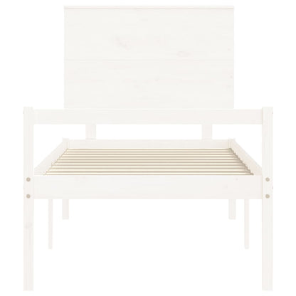 Senior Bed without Mattress White 90x200 cm Solid Wood