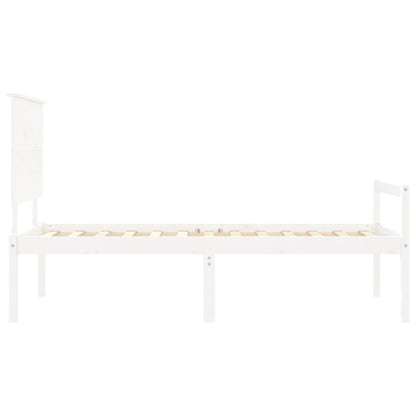 Senior Bed without Mattress White 90x200 cm Solid Wood