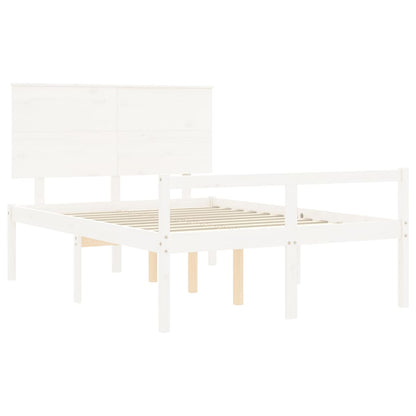 Senior Bed without Mattress White 120x200 cm Solid Wood