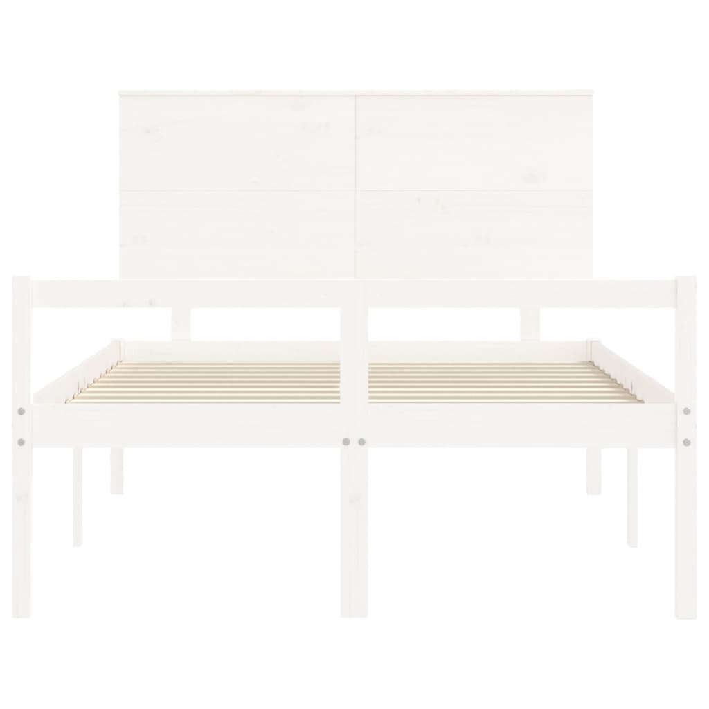 Senior Bed without Mattress White 120x200 cm Solid Wood