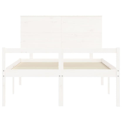 Senior Bed without Mattress White 120x200 cm Solid Wood