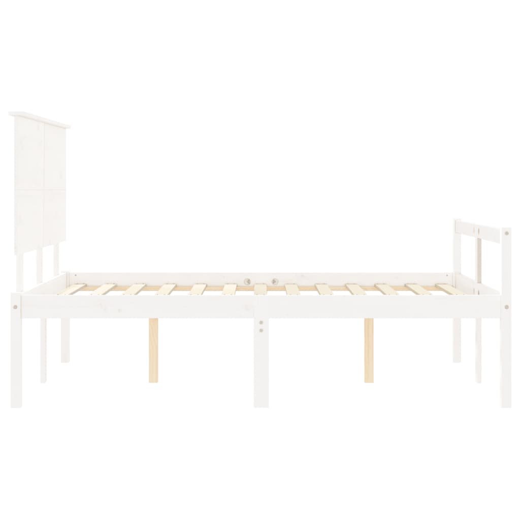 Senior Bed without Mattress White 120x200 cm Solid Wood