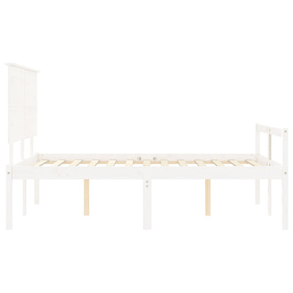 Senior Bed without Mattress White 120x200 cm Solid Wood