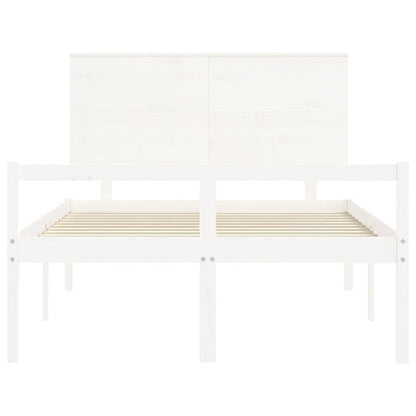 Senior Bed without Mattress White 140x200 cm Solid Wood