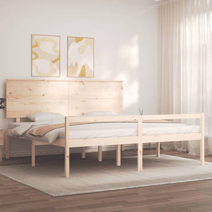 Senior Bed without Mattress Super King Size Solid Wood