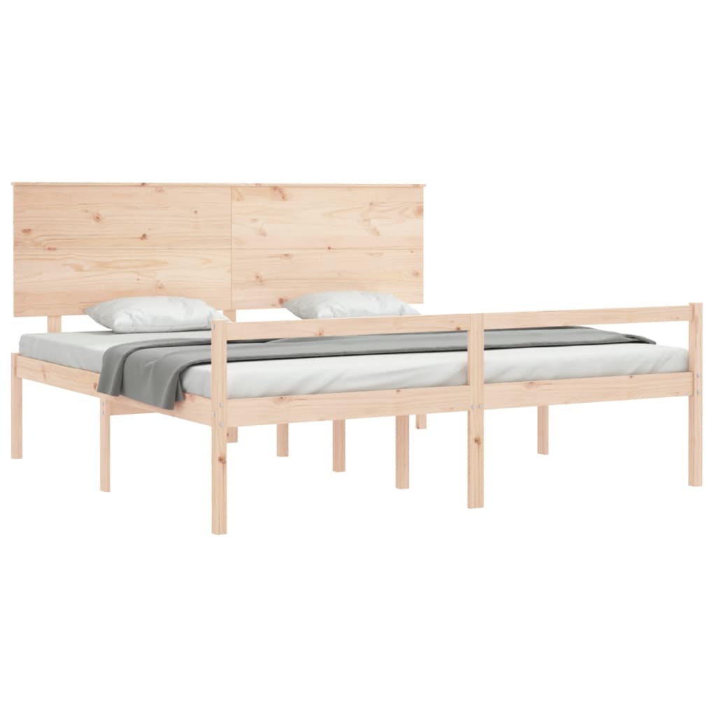 Senior Bed without Mattress Super King Size Solid Wood