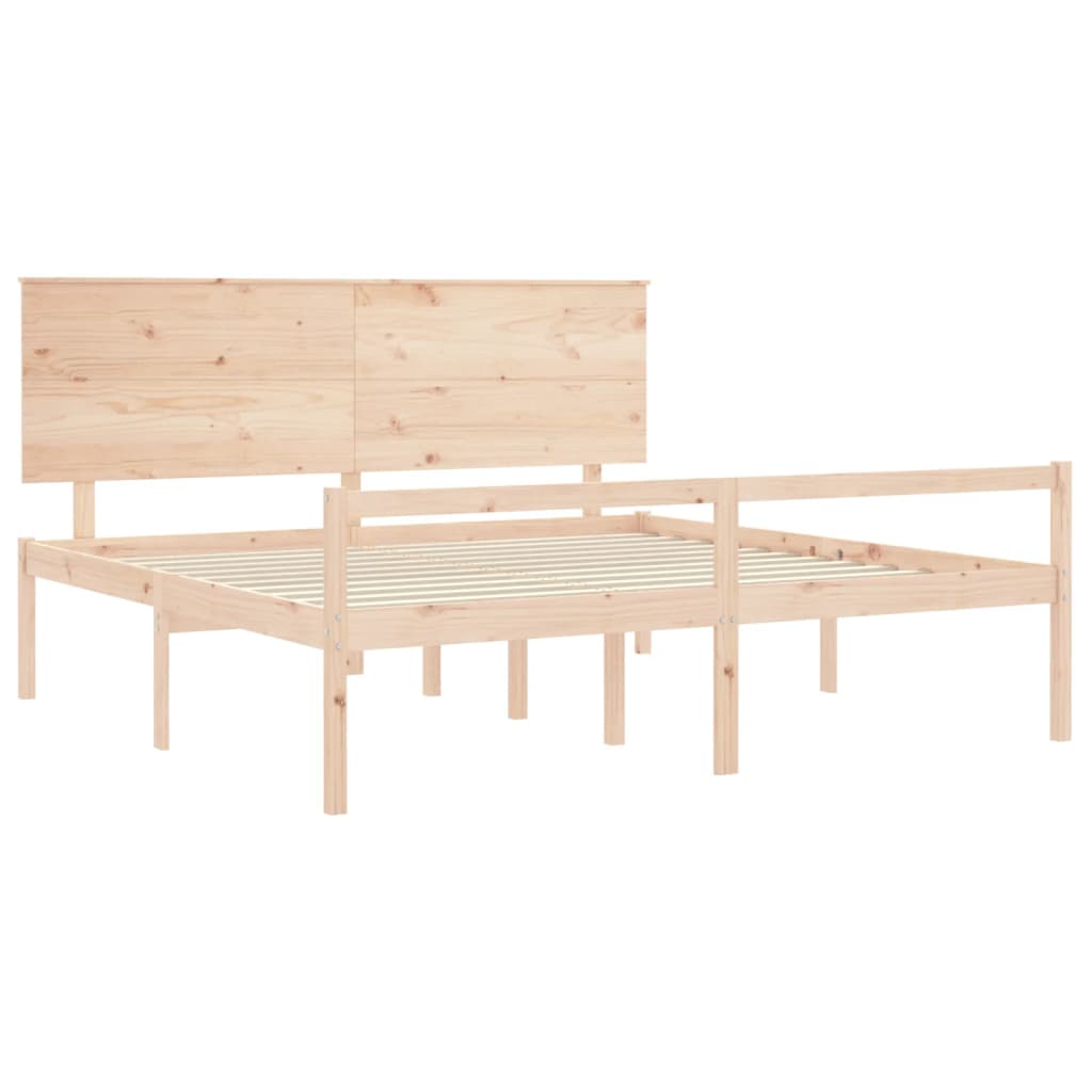 Senior Bed without Mattress Super King Size Solid Wood