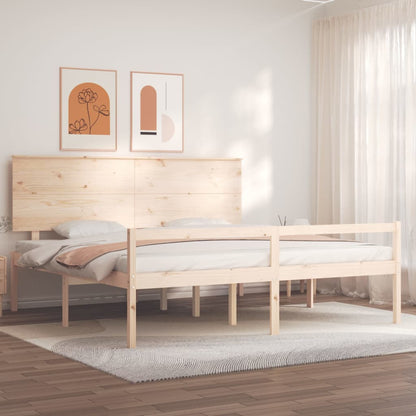Senior Bed without Mattress Super King Size Solid Wood