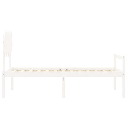 Senior Bed without Mattress White Single Solid Wood