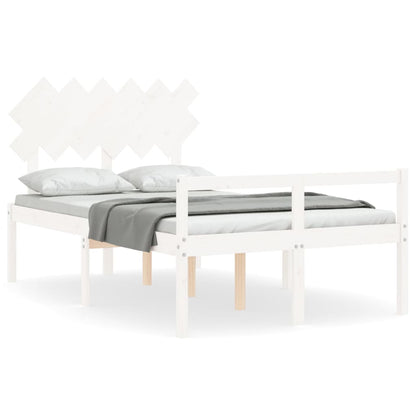 Senior Bed without Mattress White Small Double Solid Wood