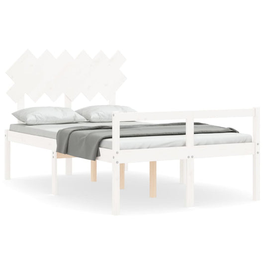Senior Bed without Mattress White Small Double Solid Wood