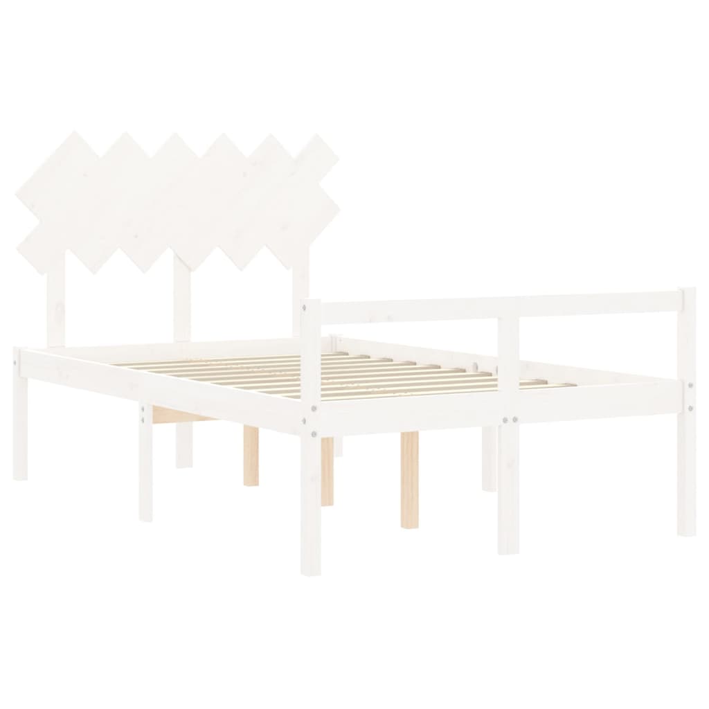Senior Bed without Mattress White Small Double Solid Wood