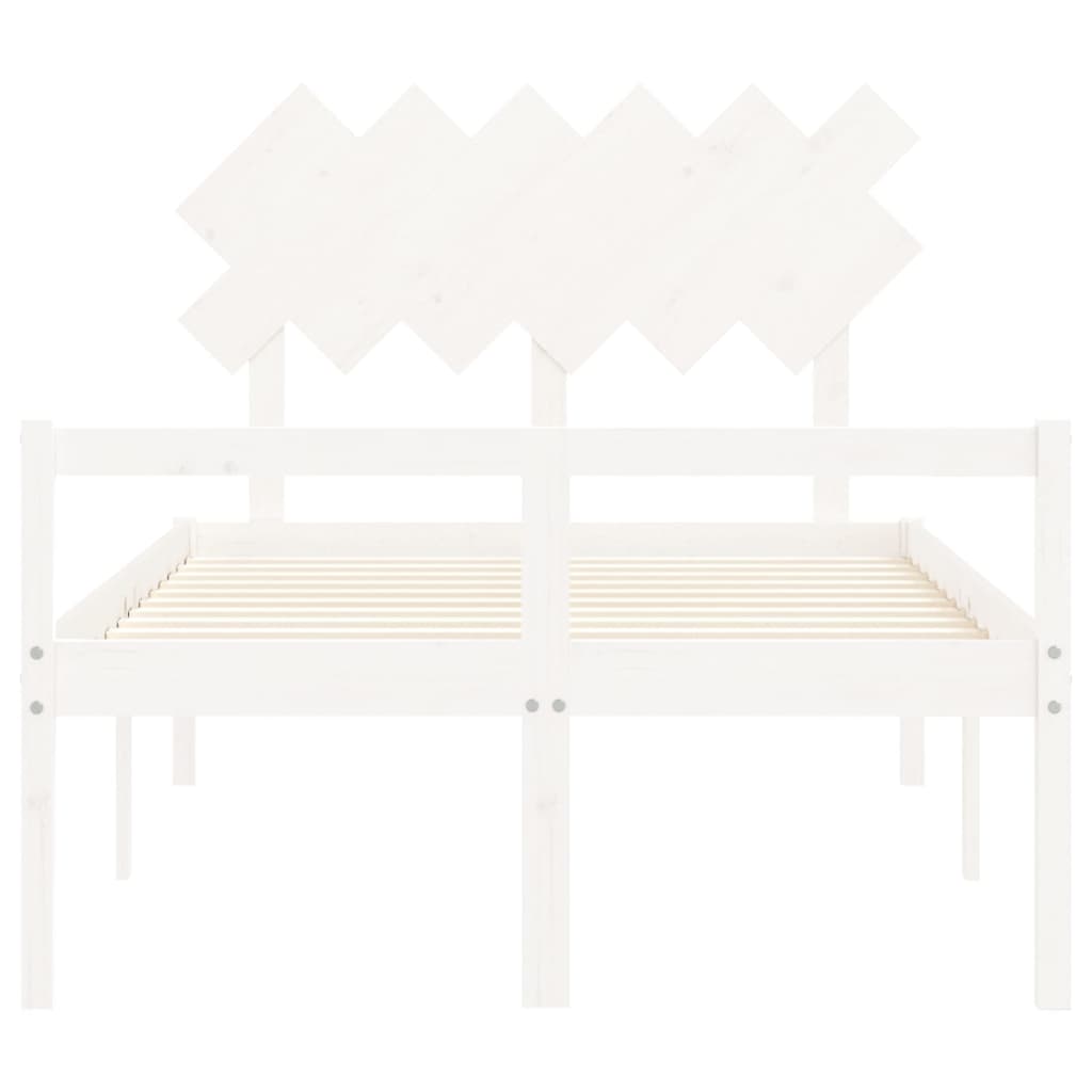 Senior Bed without Mattress White Small Double Solid Wood