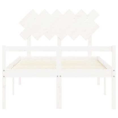 Senior Bed without Mattress White Small Double Solid Wood