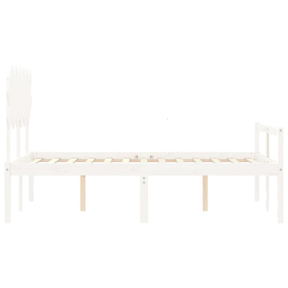 Senior Bed without Mattress White Small Double Solid Wood