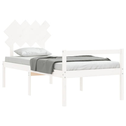 Senior Bed without Mattress White 90x200 cm Solid Wood