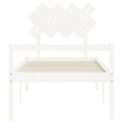Senior Bed without Mattress White 90x200 cm Solid Wood