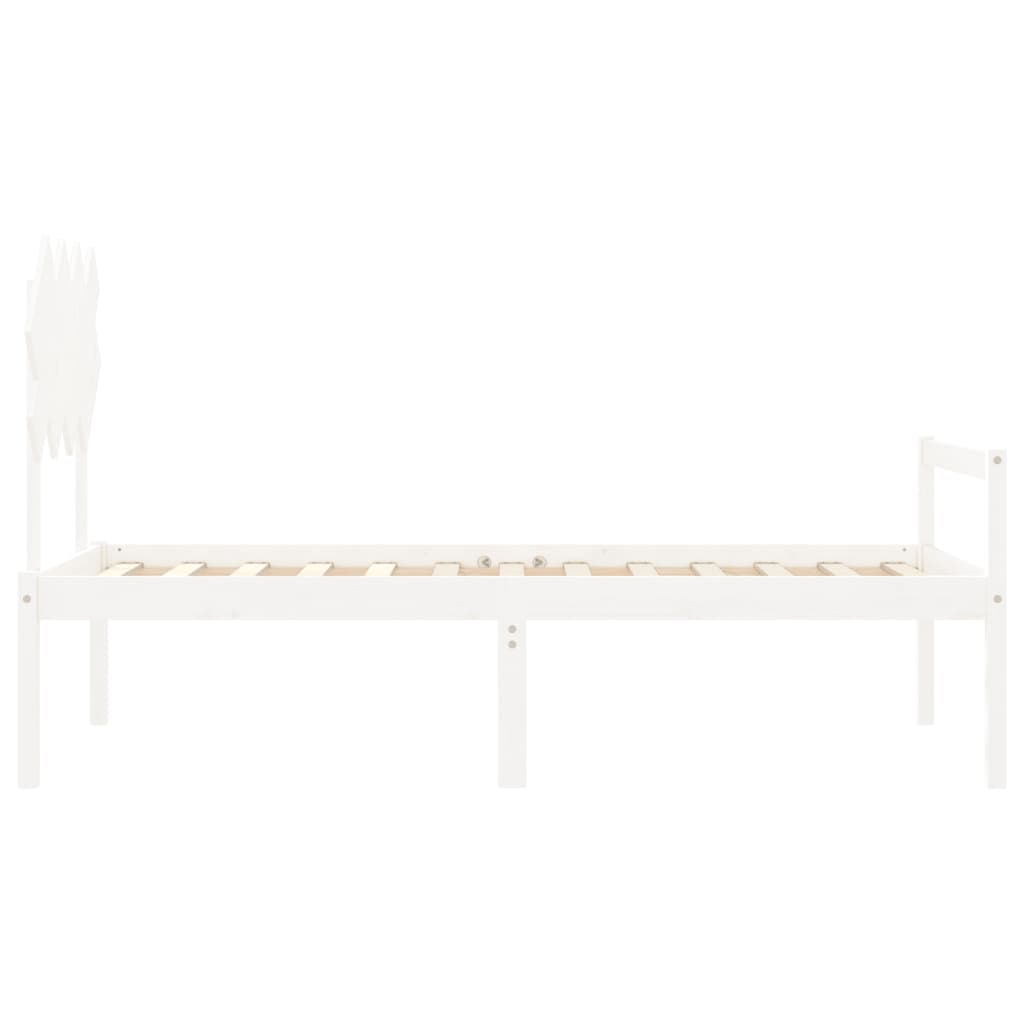 Senior Bed without Mattress White 90x200 cm Solid Wood