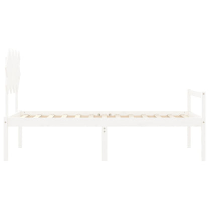 Senior Bed without Mattress White 90x200 cm Solid Wood