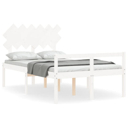 Senior Bed without Mattress White 120x200 cm Solid Wood