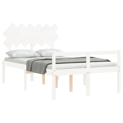 Senior Bed without Mattress White 120x200 cm Solid Wood