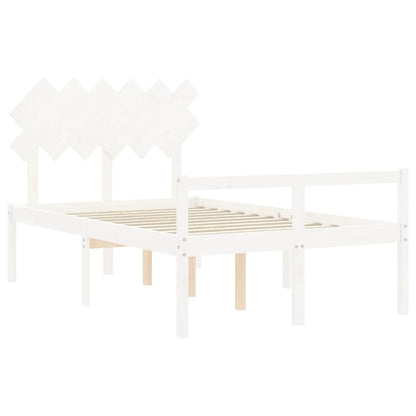 Senior Bed without Mattress White 120x200 cm Solid Wood