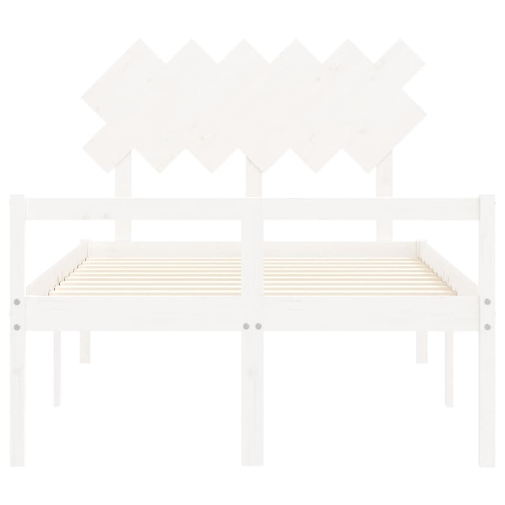 Senior Bed without Mattress White 120x200 cm Solid Wood