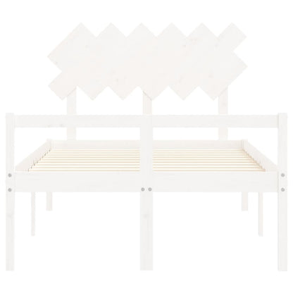 Senior Bed without Mattress White 120x200 cm Solid Wood