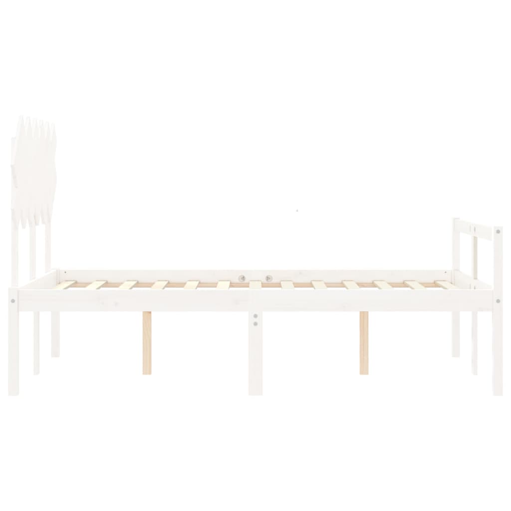 Senior Bed without Mattress White 120x200 cm Solid Wood