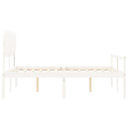 Senior Bed without Mattress White 140x200 cm Solid Wood