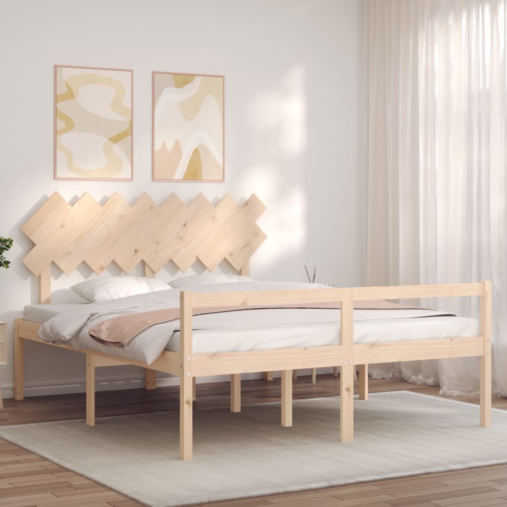 Senior Bed without Mattress 160x200 cm Solid Wood