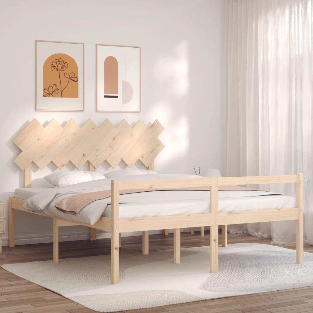 Senior Bed without Mattress 160x200 cm Solid Wood