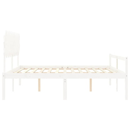 Senior Bed without Mattress White 200x200 cm Solid Wood