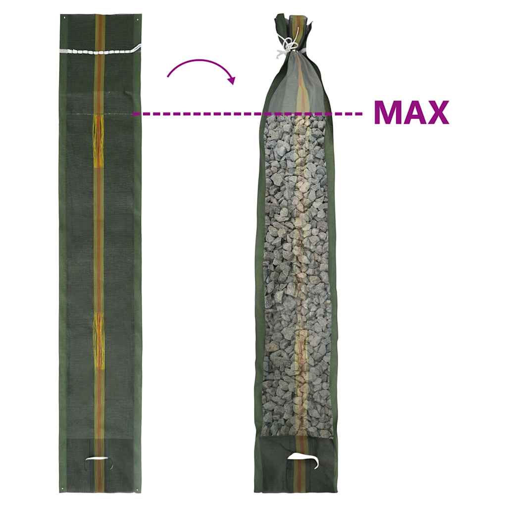 Sandbags 10 pcs Dark Green 103x25 cm HDPE
