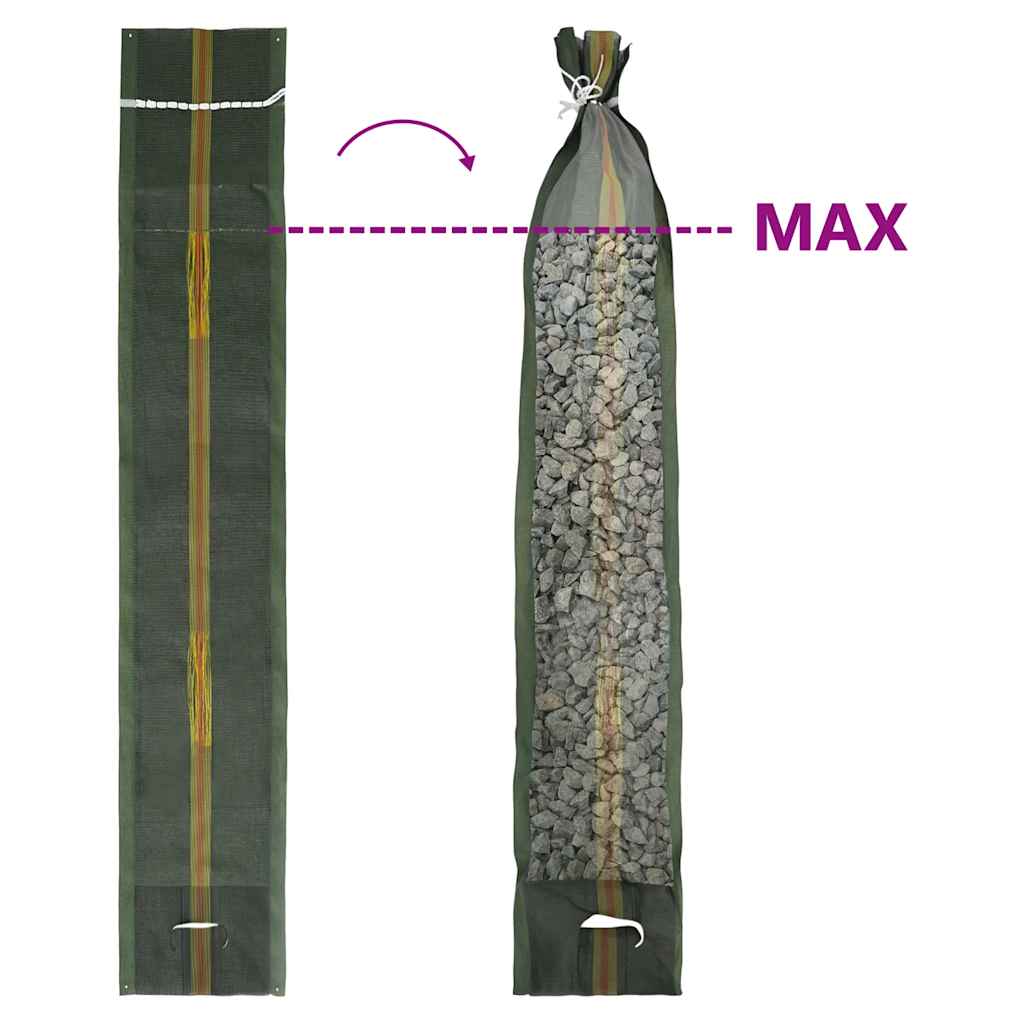 Sandbags 25 pcs Dark Green 103x25 cm HDPE