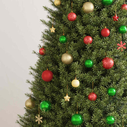 112 Piece Christmas Bauble Set Red / Green / Gold Polystyrene