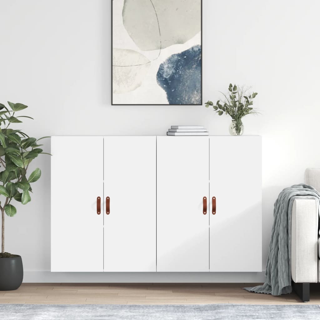 Wall Mounted Cabinets 2 pcs White 69,5x34x90 cm