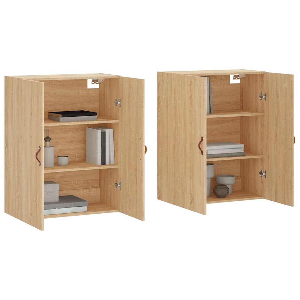Wall Mounted Cabinets 2 pcs Sonoma Oak 69,5x34x90 cm
