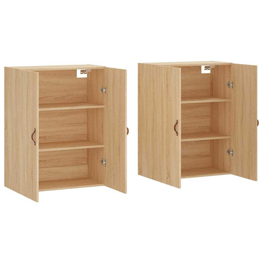 Wall Mounted Cabinets 2 pcs Sonoma Oak 69,5x34x90 cm