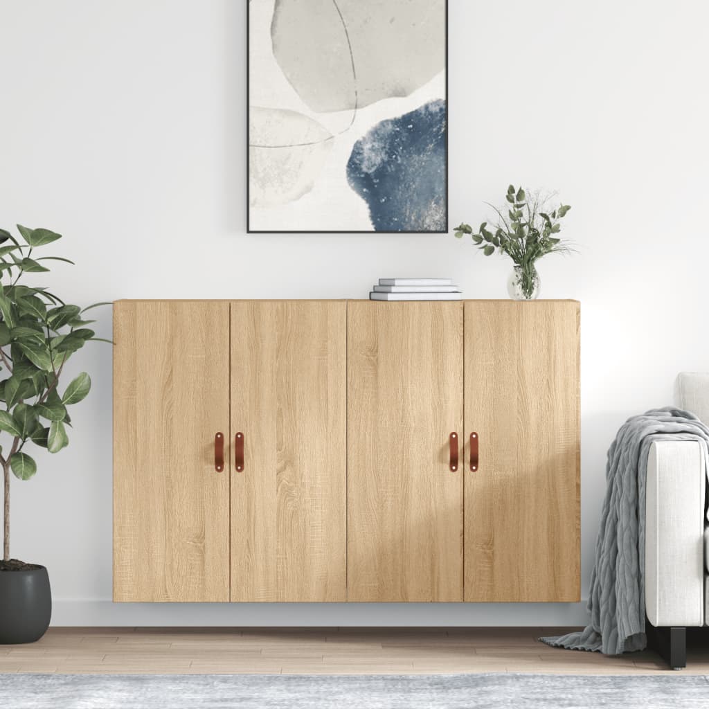 Wall Mounted Cabinets 2 pcs Sonoma Oak 69.5x34x90 cm