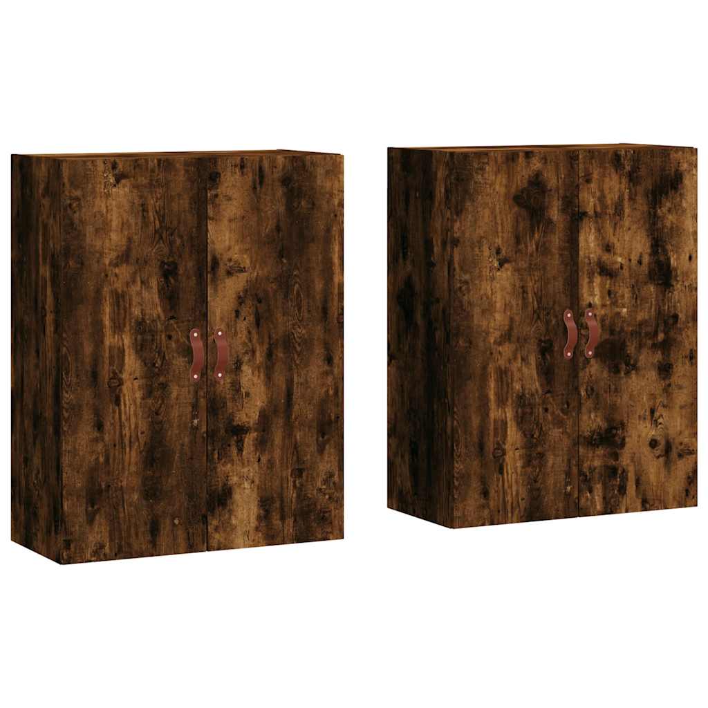 Wall Mounted Cabinets 2 pcs Smoked Oak 69,5x34x90 cm