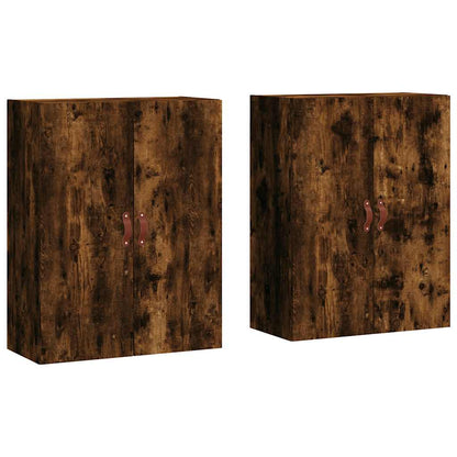 Wall Mounted Cabinets 2 pcs Smoked Oak 69,5x34x90 cm
