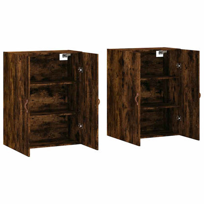 Wall Mounted Cabinets 2 pcs Smoked Oak 69,5x34x90 cm