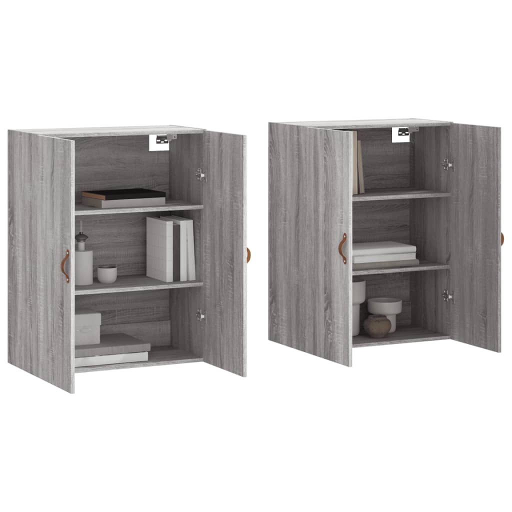 Wall Mounted Cabinets 2 pcs Grey Sonoma 69,5x34x90 cm