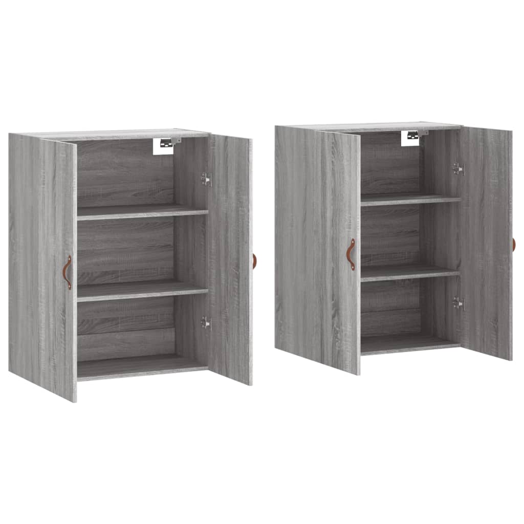 Wall Mounted Cabinets 2 pcs Grey Sonoma 69,5x34x90 cm