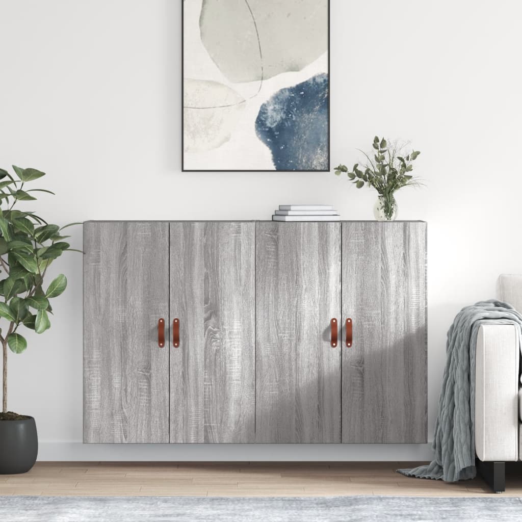 Wall Mounted Cabinets 2 pcs Grey Sonoma 69,5x34x90 cm