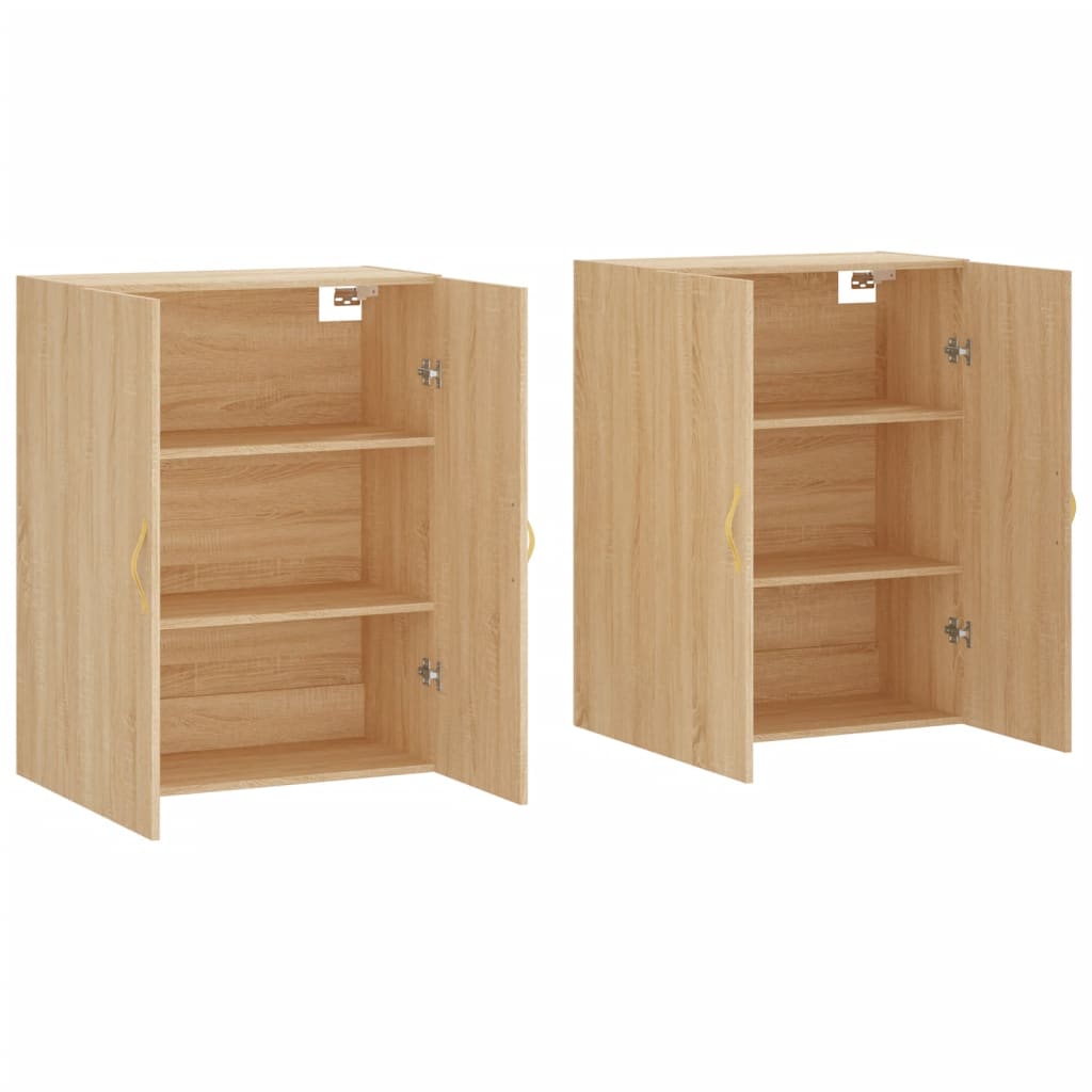 Wall Mounted Cabinets 2 pcs Sonoma Oak 69,5x34x90 cm